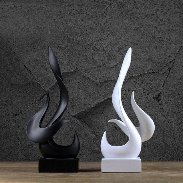 Modern Resin Flame Sculpture